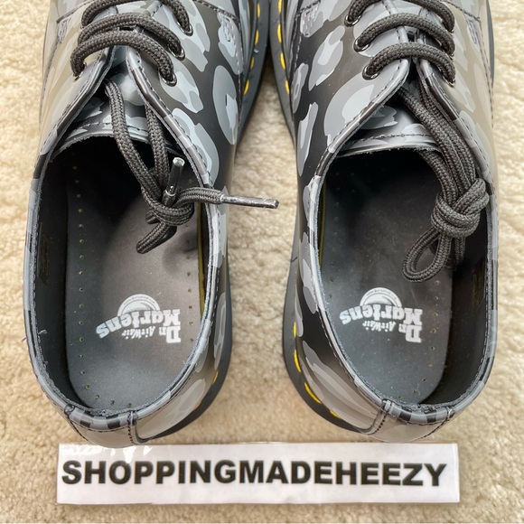 [US 7] DR DOC MARTENS 27686 DISTORTED LEOPARD PRINT Smooth Leather Oxford Shoes